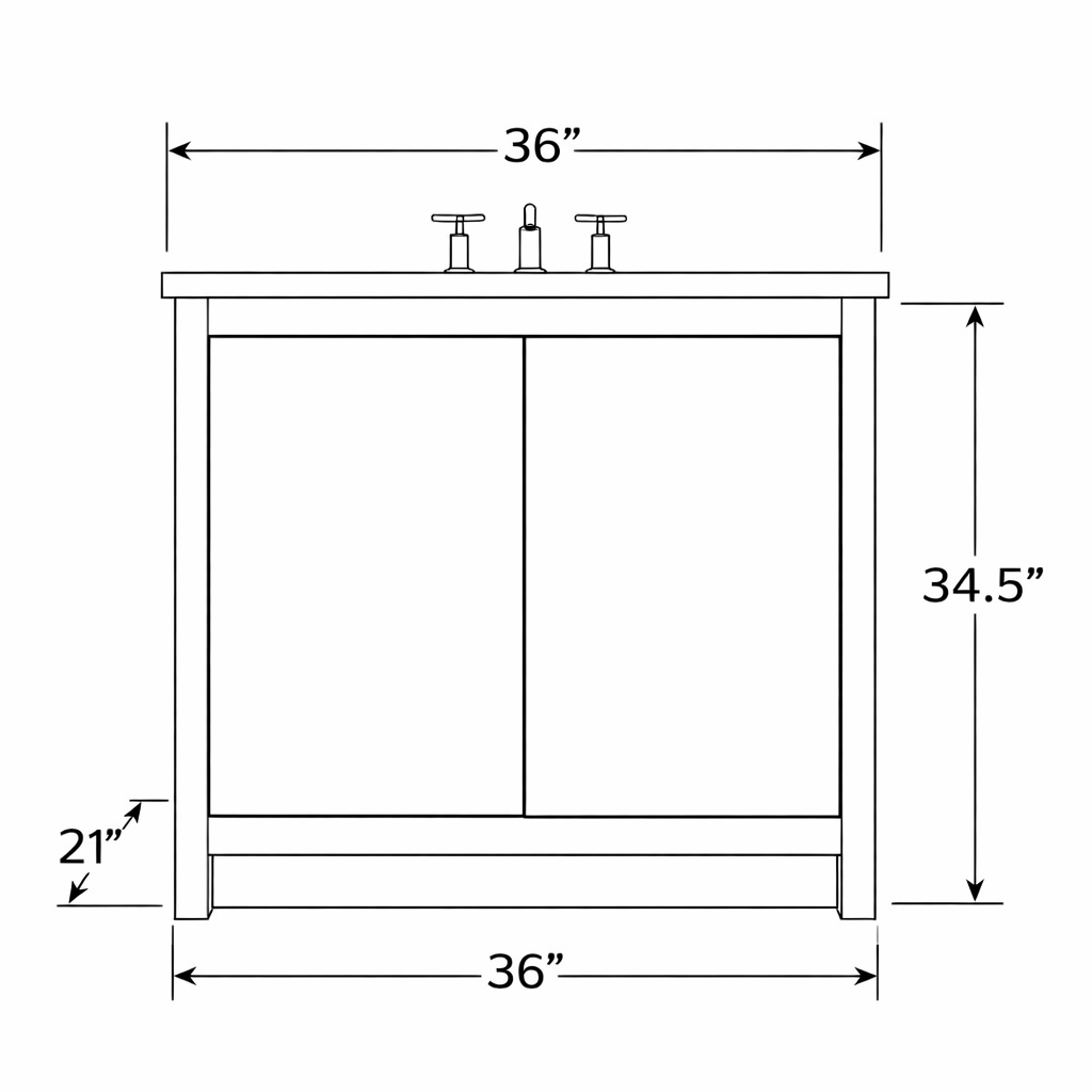Walnut Bathroom Vanity Cabinet with Quartz Top