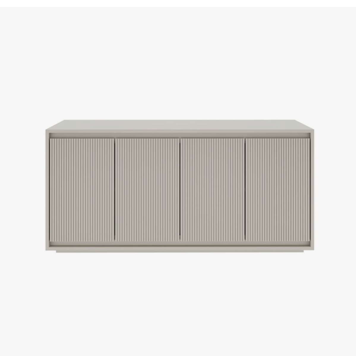 Neutral stone beige console cabinet with fluted texture, from the Mono collection