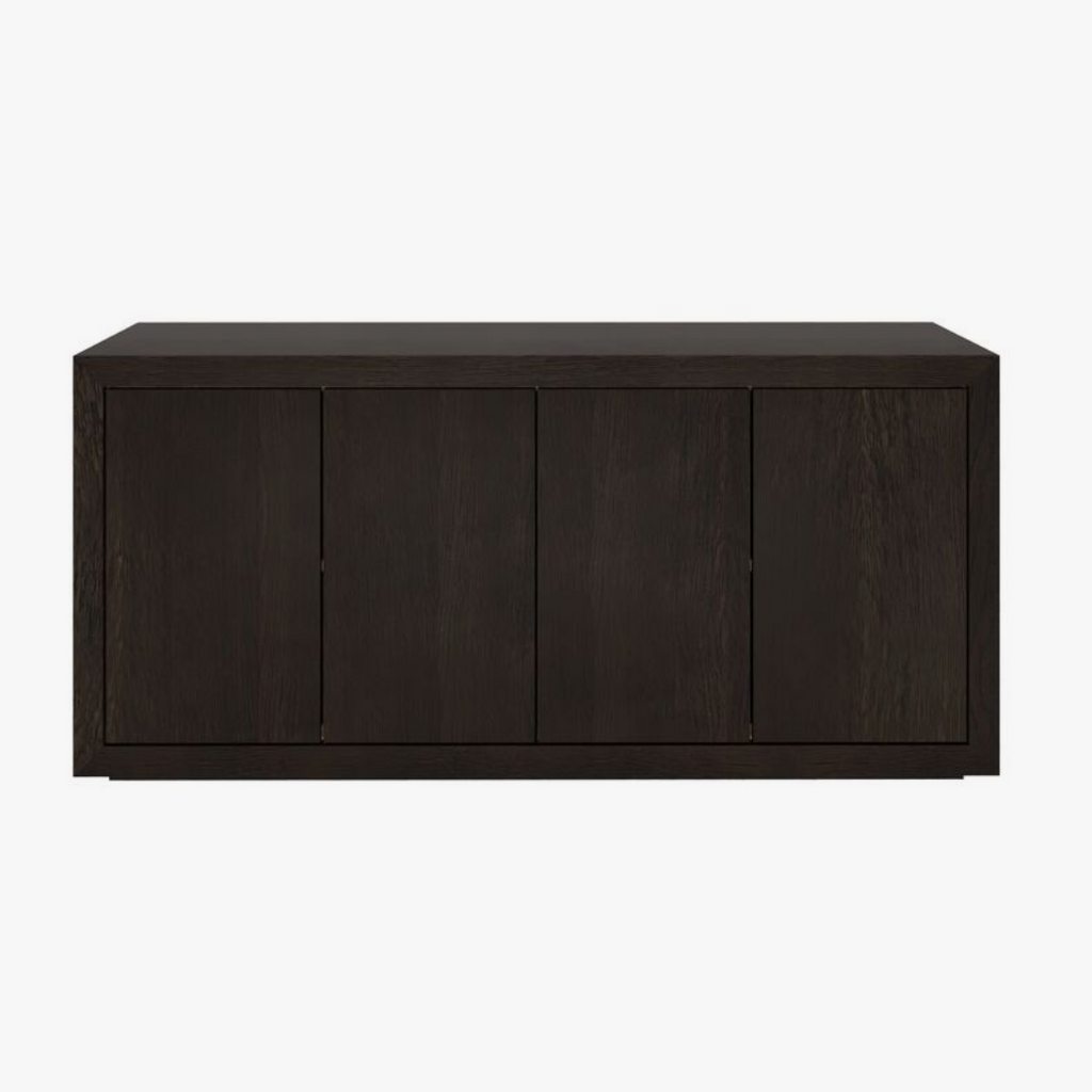 Terra console cabinet in rich espresso finish featuring a sleek, modern flat-panel design.